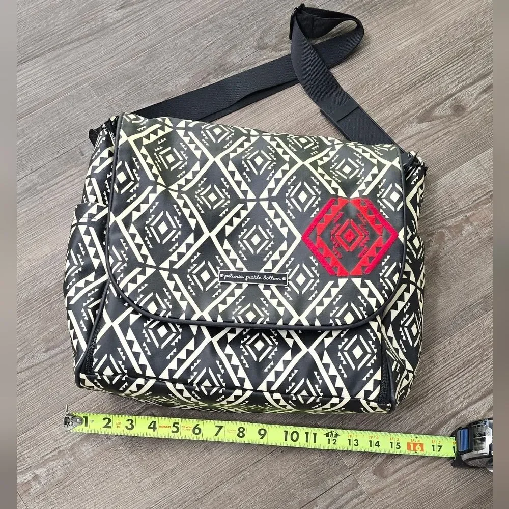 Petunia Pickle bottom diaper bag, geometric design, backpack & shoulder straps